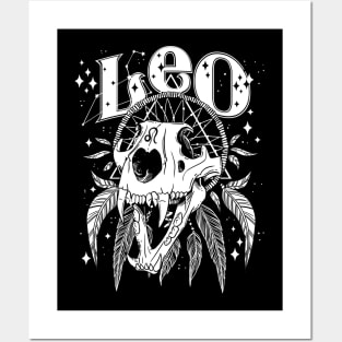 LEO Deity Moon Lunar Witch Shirt Skull constellation Posters and Art